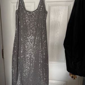 Silver sequin dress